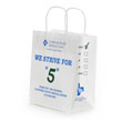 White kraft paper shopping bags printed with 2 colors on 4 sides