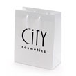 White matte laminated paper shopping bags hot stamped with 1 color