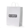 White kraft paper shopping bags printed with 1 color