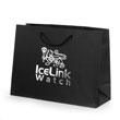 Black matte laminated paper shopping bags hot stamped with 1 color