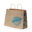Natural kraft paper shopping bag printed with 2 color on 4 side