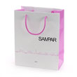 White hi gloss laminated paper shopping bags printed with 2 colors
