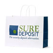 White kraft paper shopping bag printed with 2 colors